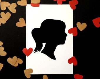 Custom Silhouette (from your photo) - Digital File - print yourself - Single Profile Portrait