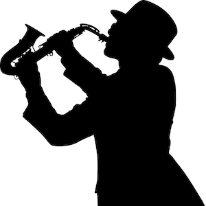 Sax Player Silhouette Pattern