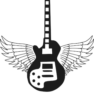Guitar Wings Silhouette Pattern
