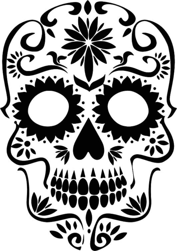 Sugar Skull Silhouette Cross Stitch Pattern Etsy