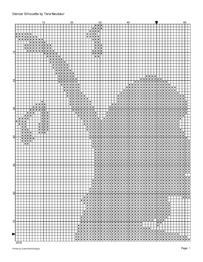 Dancer Silhouette Cross Stitch Pattern