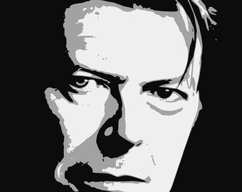 David Bowie Black and White Portrait Pattern