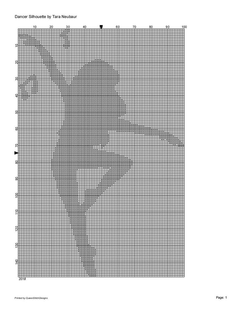 Dancer Silhouette Cross Stitch Pattern