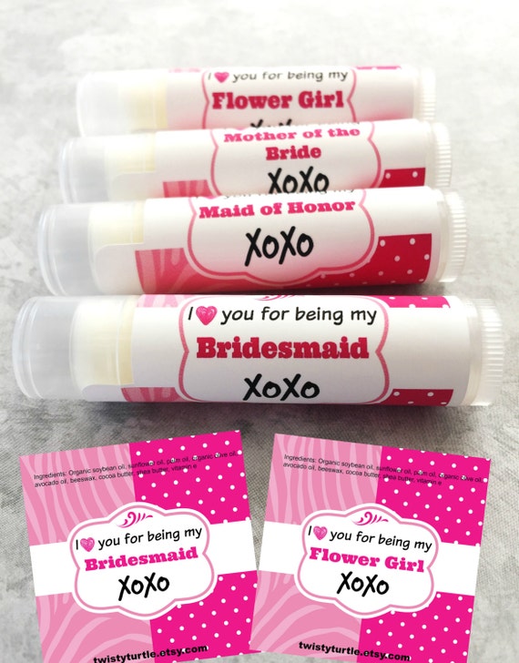 Wedding Party Favors - Bridesmaid - Maid of Honor - Bachelorette Party - Bridal Party Favor - Lip Balm - Custom Party Favors - Chapstick Il_570xn