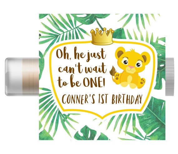 Simba Birthday Lip Balm | Set of 5 | Baby Shower | Lion King Chapstick | Gift Bag | Lion Party Favors | Jungle Theme | 1st Birthday | Treat Il_570xn