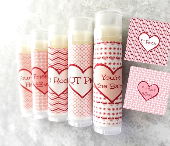 Valentine's Day Favors - Set of 5 -Valentine's Day Lip Balm Favors - School Valentine - Class Valentine's Day Party - Valentine Candy H Il_570xn