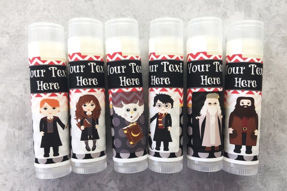 School of Witchcraft and Wizardry Lip Balm- Set of 5 - Wizards- Birthday - Halloween Party - Hogwarts Party Favors-Free Personalization Il_570xn
