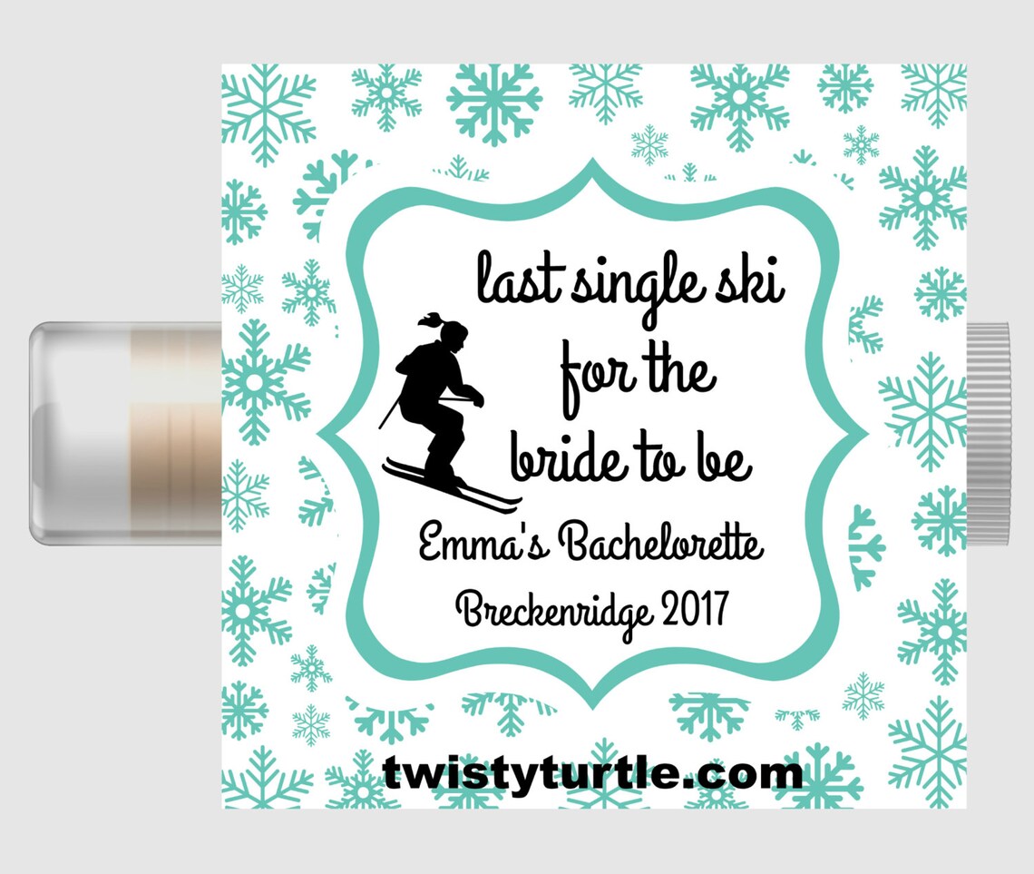 Ski Bachelorette Party Favors Winter Theme Chapstick Etsy