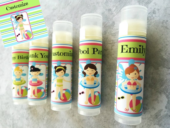 Pool Party Lip Balm Favors - Set of 5 - Pool Party - Pool Birthday - Girl Birthday Party - Pool Party Favors - Pool Party Chapstick Il_570xn