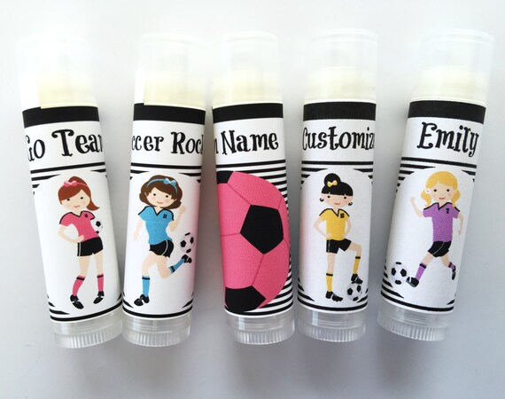 5 Pc Soccer Party Favors/Soccer Girl Party Favors/Soccer Party Favors/Girl Birthday Party/Lip Balm/Soccer Chapstick/Party Favor/Gift Bags Il_570xn