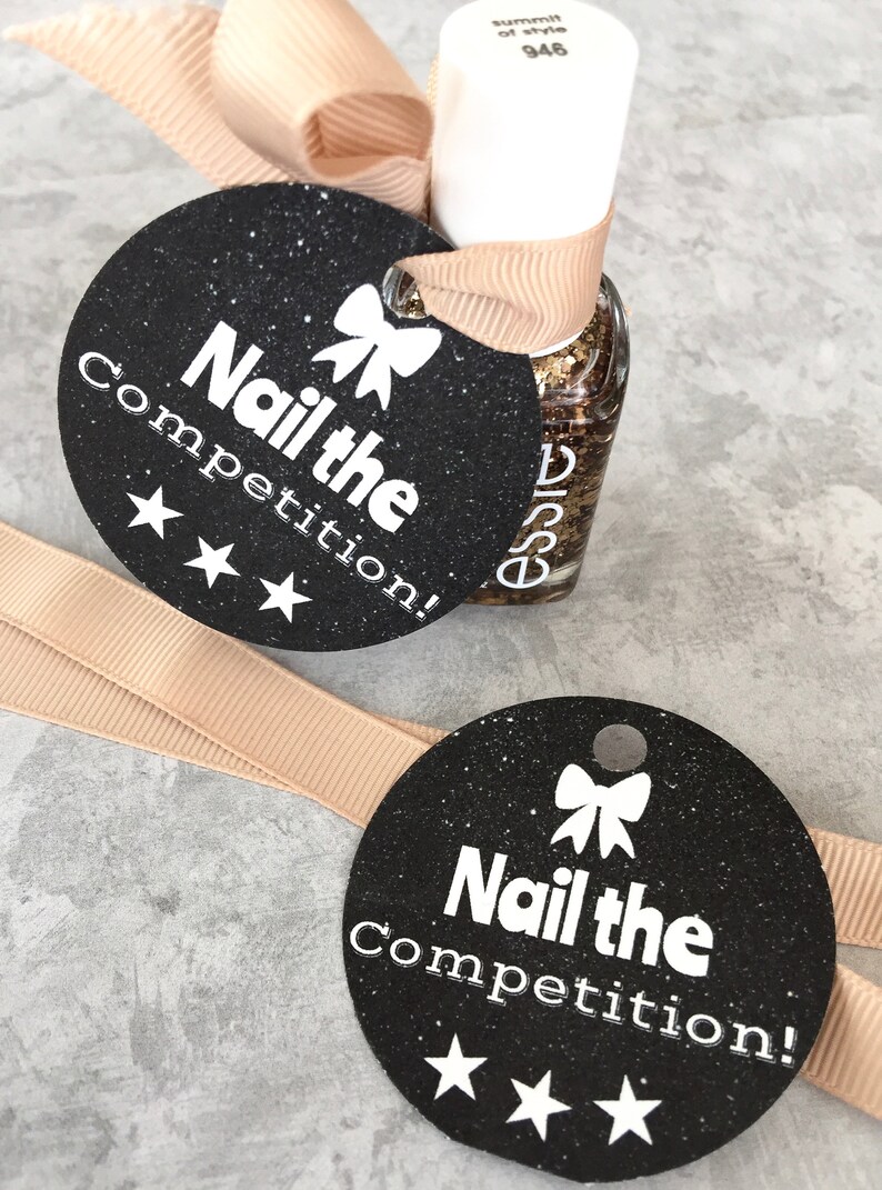 Instant Download Cheer Stickers Favor Tags Team Gift Printable Cheerleading Gift Nail the Competition DIY Cheerleading Gifts