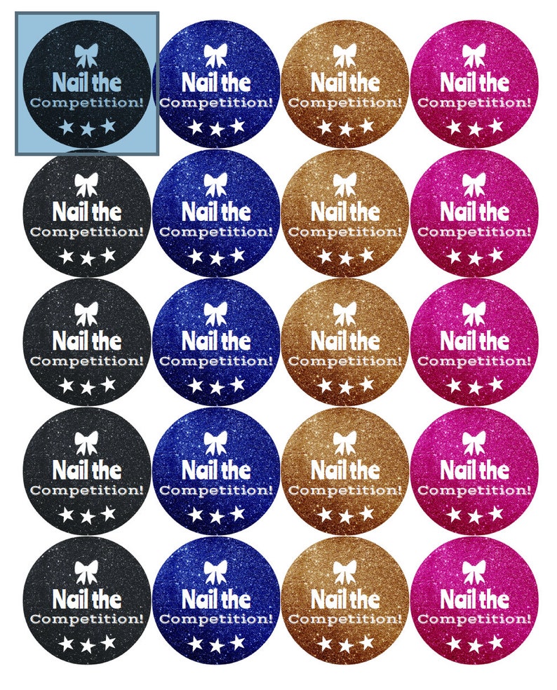 Instant Download Cheer Stickers Favor Tags Team Gift Printable Cheerleading Gift Nail the Competition DIY Cheerleading Gifts