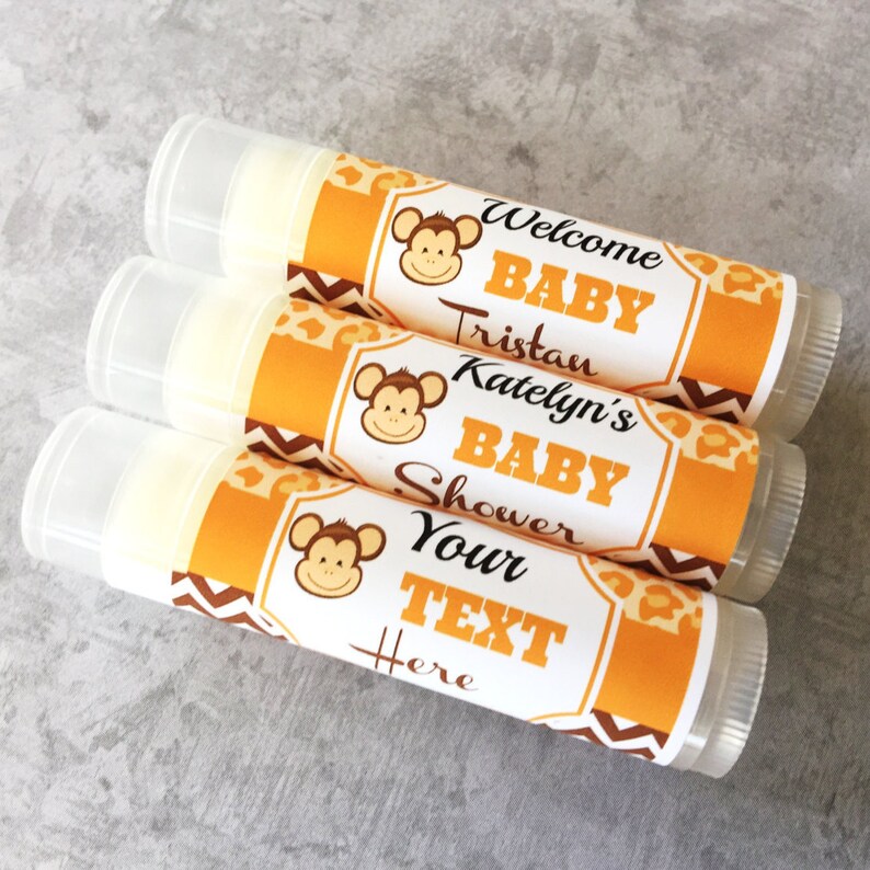 5 Pc Monkey Lip Balm/monkey Party Favors/monkey Baby Etsy