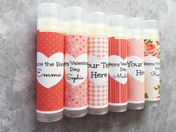 Valentine's Day Lip Balm Favors - Valentine's Day Gift for Her - School Valentine - Class Valentine's Day Party - Valentine Candy Hearts Il_570xn