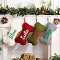 Personalized Pet Dog Christmas Stocking, Dog Bone Stockings, Bone Holiday Stocking for Dog, Christmas Gift, Knitted Dog Stockings