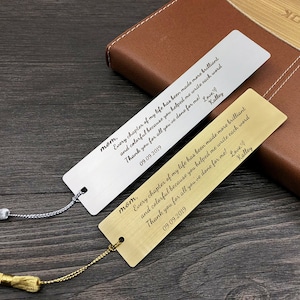Custom Personalized Bookmark, Customize Engraved Bookmark, Metal Bookmark, Wedding Bookmark, reader bookmark gift, Custom any text or logo image 4