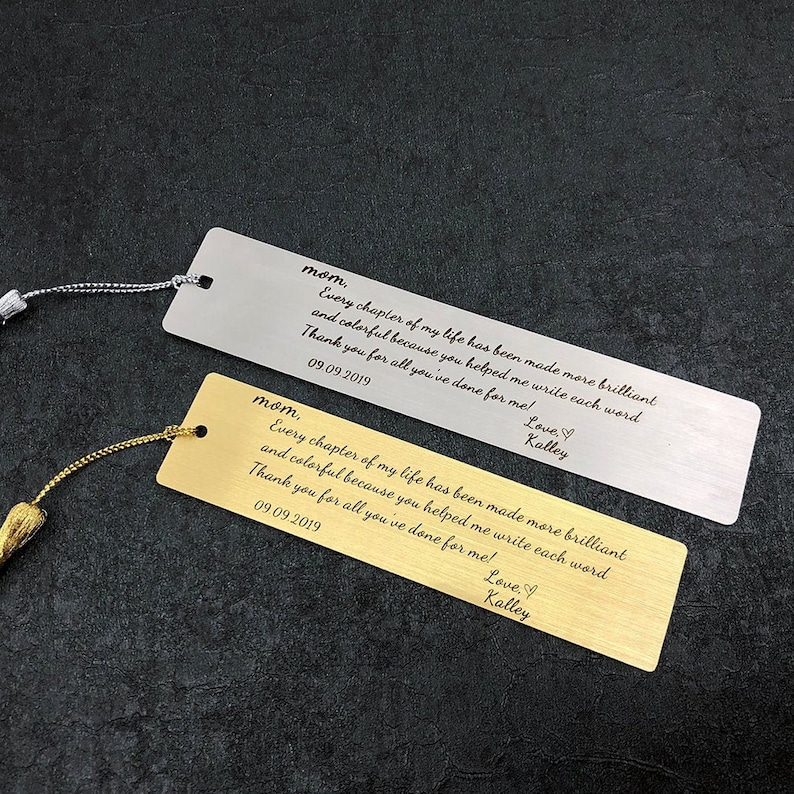 Custom Personalized Bookmark, Customize Engraved Bookmark, Metal Bookmark, Wedding Bookmark, reader bookmark gift, Custom any text or logo image 1