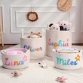 Personalized Baby Name Basket: Cotton Rope Nursery Storage Organizer