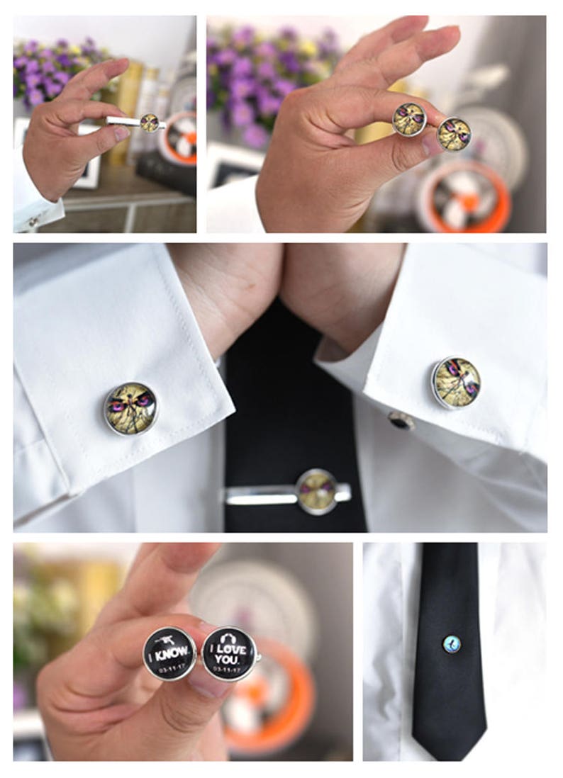 Daddy/'s Wedding Gifts,Step father gift Father of the Groom Cufflinks Dad a son/'s first hero mens wedding gifts Round Glass Tie tacks