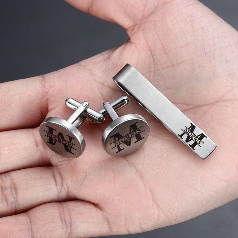 Cufflinks Custom Greatby Initial Monogram Alphabet Letter Wedding Shirts Jewelry Accessory Best Man Groom Groomsmen Tie Clip Bar Tack
