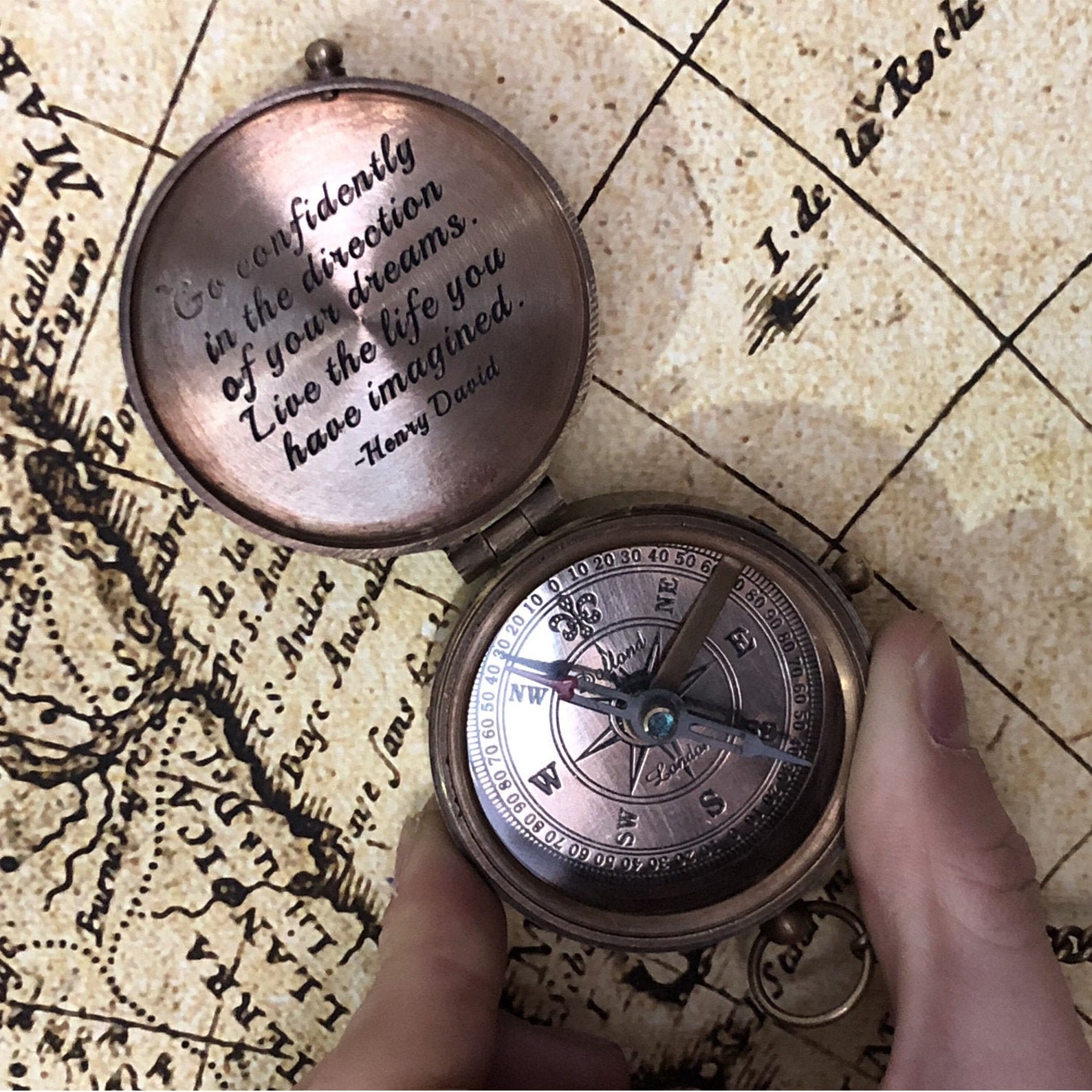 Vintage Compass Engraved Working Compass Engraved Compass Etsy