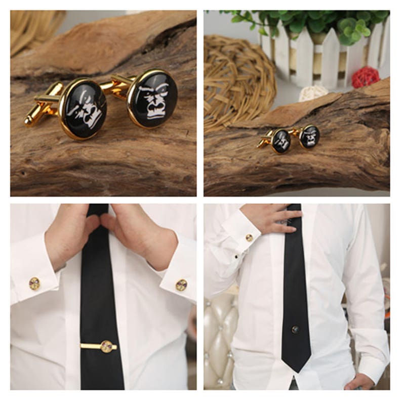 Accessories Fantasy Fairytale Skull Cufflinks Gothic Skull Cufflinks /& Tie Pin Video Game Jewelry cufflinks for men Movie theme