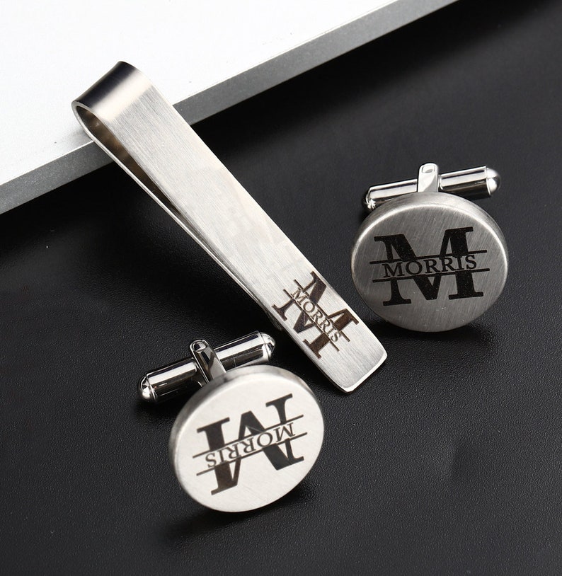 Cufflinks Custom Greatby Initial Monogram Alphabet Letter Wedding Shirts Jewelry Accessory Best Man Groom Groomsmen Tie Clip Bar Tack