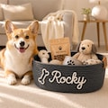Personalized Pet Dog Toy Basket: Custom Dog or Cat Storage Bin, Pet New Home Gifts product logo