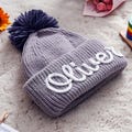 Custom Name Baby Hat, Personalized Kid's Winter Hat, Baby Name Beanie, Baby Pom Beanie Hat, Newborn Hat with Name, Baby Shower Gift Hat