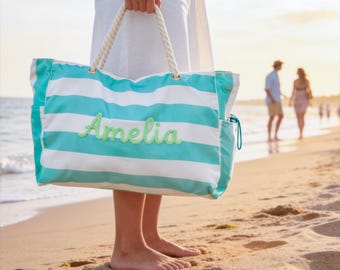 Bolso de playa personalizado con cremallera, regalo para el Día de la Madre, detalle personalizado para fiestas, bolso impermeable para la piscina, bolso para viajes de chicas, regalo para las vacaciones de verano.