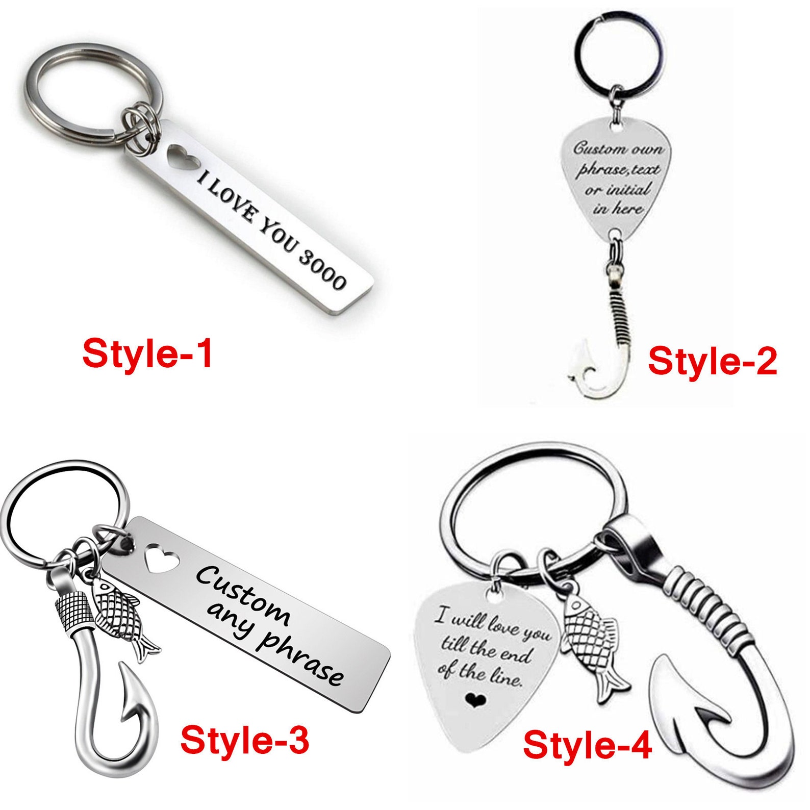 Custom Engraved Keychain Black Stainless Steel Key Chain Etsy