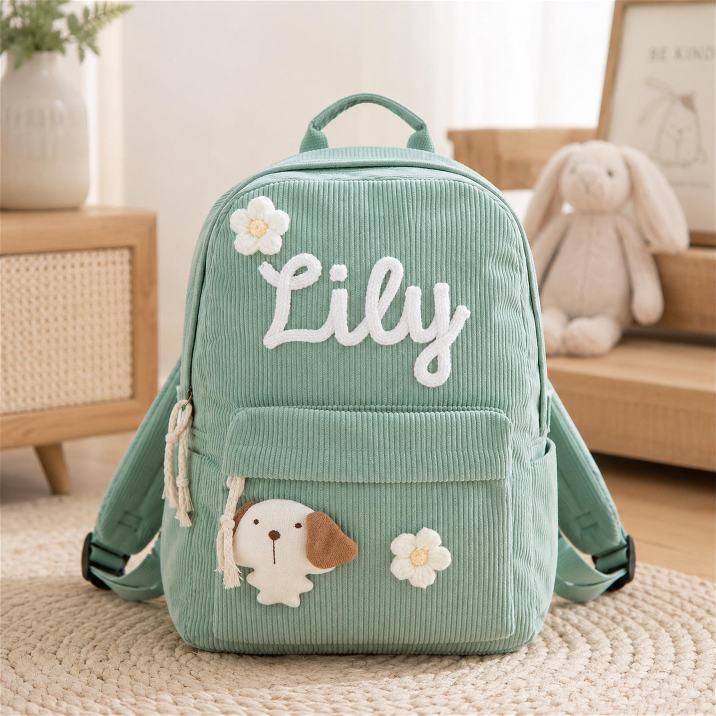 Personalized Corduroy Kids Lunch Bag & Backpack Set - Custom Name Lunch ...