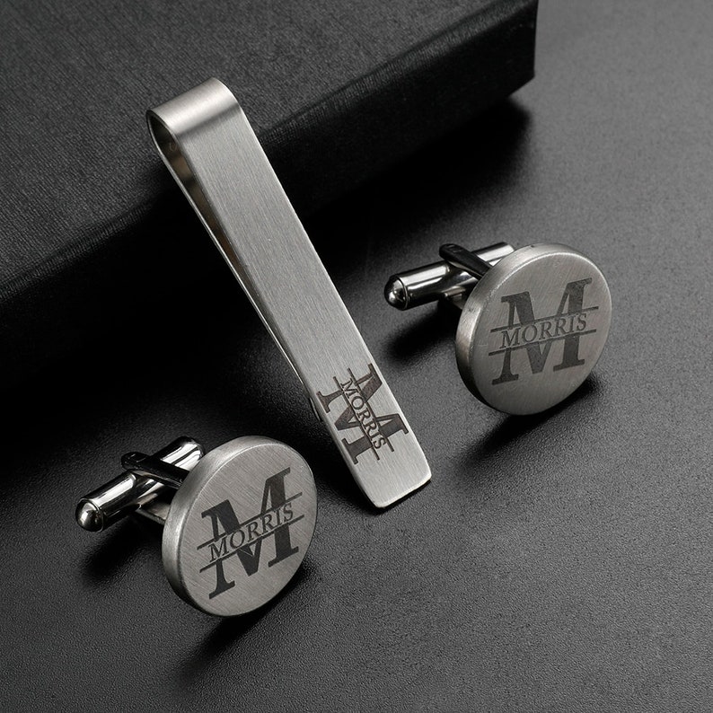 Cufflinks Custom Greatby Initial Monogram Alphabet Letter  Wedding Shirts Jewelry Accessory Best Man Groom Groomsmen Tie Clip Bar Tack
