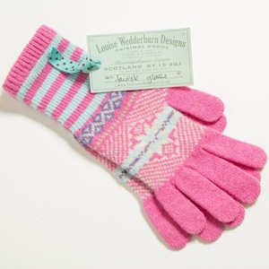 I - Fairisle, Lambswool, ladies long gloves