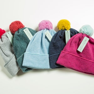 K Stripe Pom Pom Hats image 2