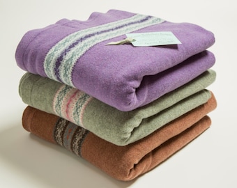 Luxury, 100 % lambswool knitted fairisle blanket or single throw