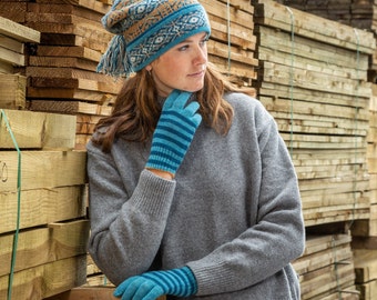 E - Ladies Stripe Lambswool Gloves