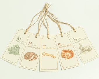 S - Woodland Animals Luggage Tags