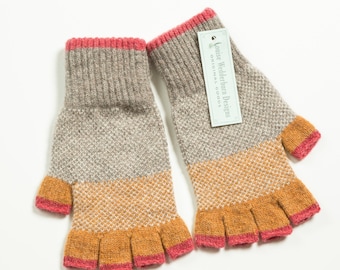 A - Ladies Melange Fingerless Lambswool Gloves