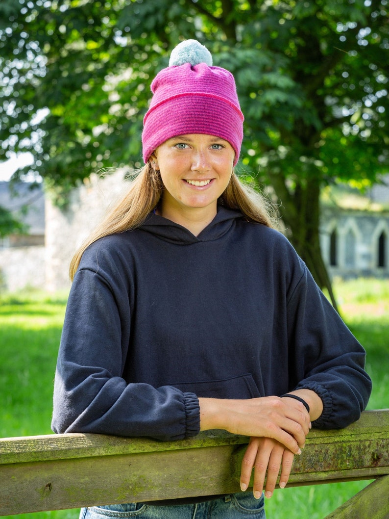 K Stripe Pom Pom Hats image 3