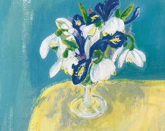 Snowdrop & Iris Still Life Giclée print
