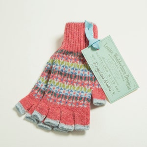 F - Mitaines Shetland pour femme, tricotées en jacquard