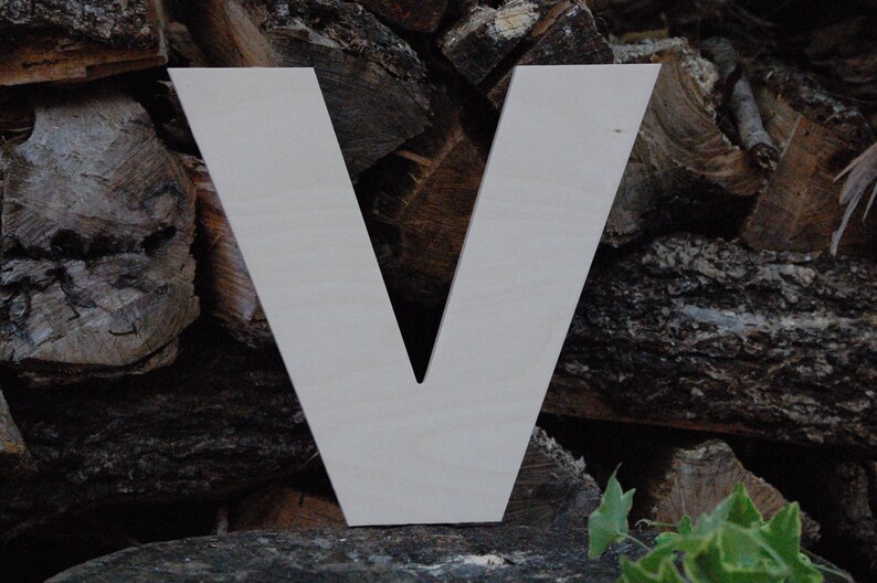 Unfinished 10 Inch Wooden Letter wood Letter v Etsy