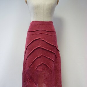 Handmade pink linen skirt, M size.
