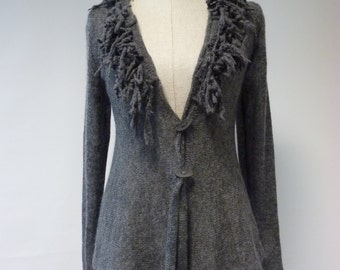 Sale! New price: 85 EUR, original price 95 EUR. Delicate grey mohair cardigan, M size.