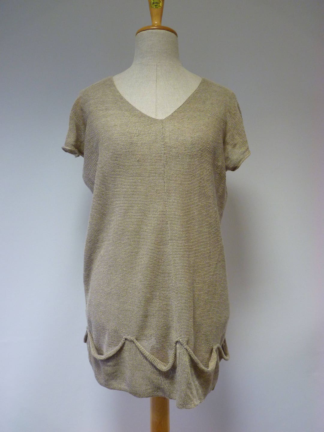 Transparent Taupe Knitted Blouse L Size. Made of Pure Linen. - Etsy