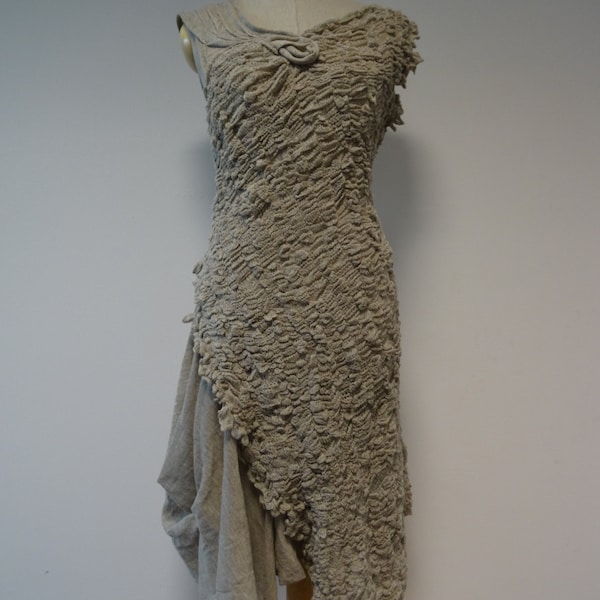 Beautiful long dress,  linen, M size, handmade.