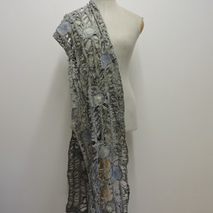 Boho, gray, wool, shawl.