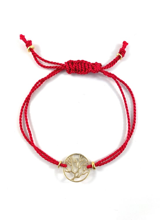 Red Onyx 8mm Bead Thread Bracelet - Adjustable Wristband