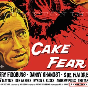 Cake Fear. Film poster parody with hidden funny bits.. 12.7cm x 17.8cm
